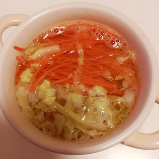 レンジで簡単♪にんじんと白菜の和風スープ